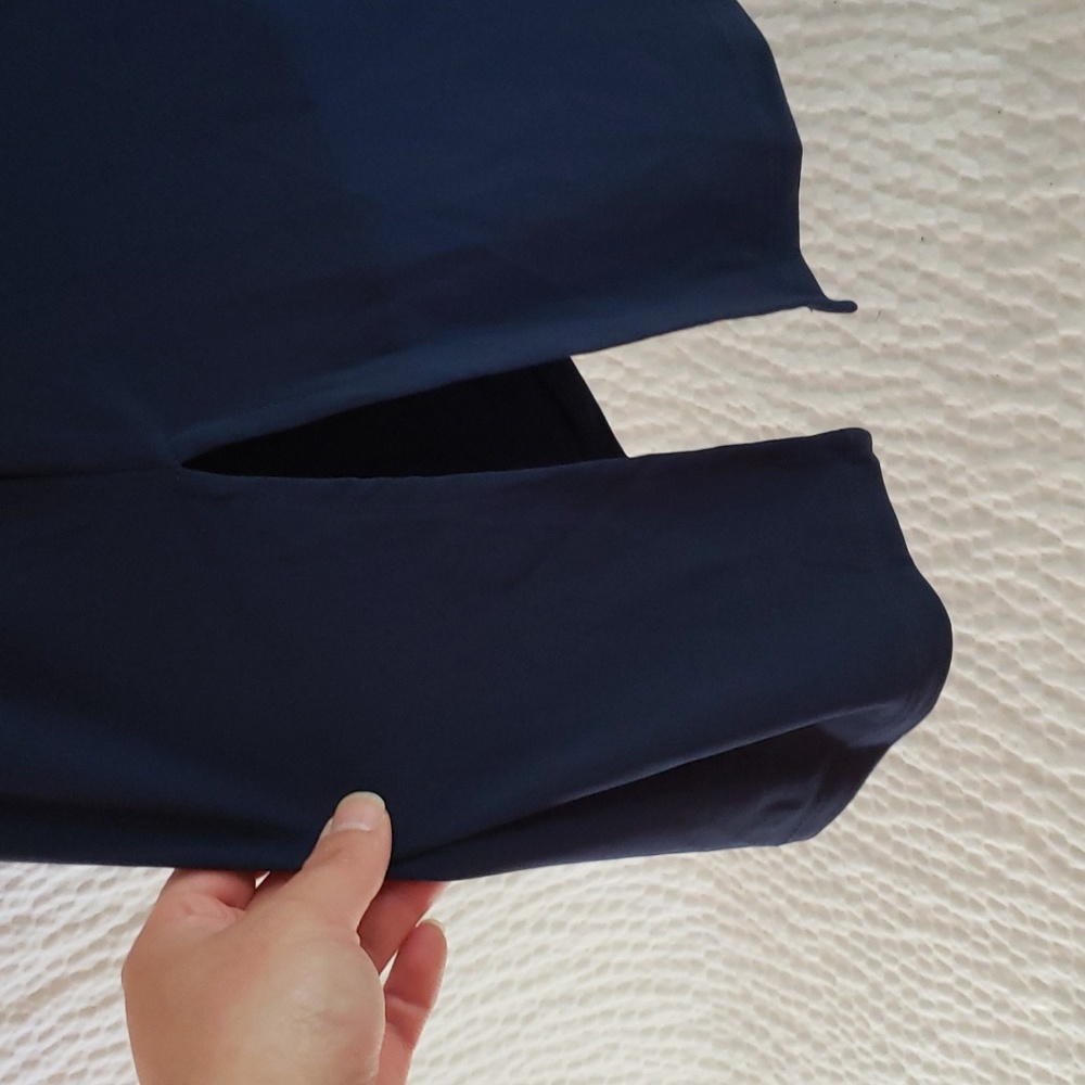 Flowy Dress Dark Blue Dress Flutter Sleeves - Picture 6 of 11